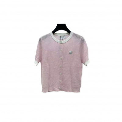 CHANEL SHORT-SLEEVED KNITTED CARDIGAN